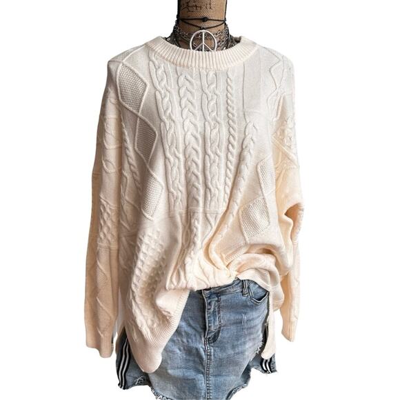 NWOT - CHIC SOUL Wooly Wonder Sweater, Cream - women's - PLUS SIZE 1X - Picture 3 of 12